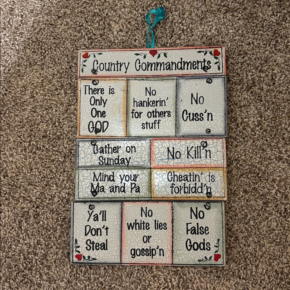 Country Commandments Wall Decor - Picture 2 of 3